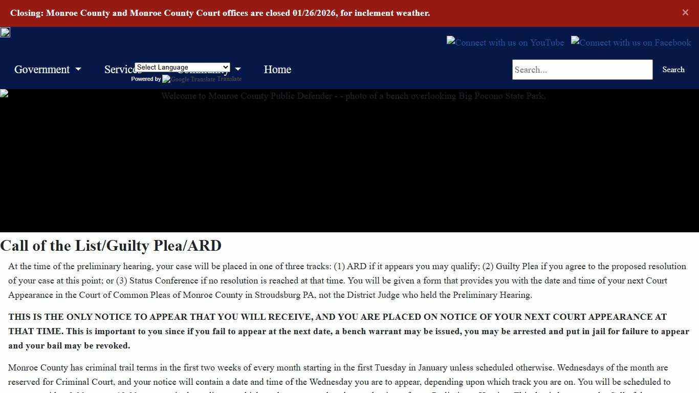 Monroe County - Call of the List